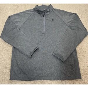 Heybo Men's 1/4 Zip Fleece Lined Pullover Size L Heather Gray Outdoors Hunt Hike